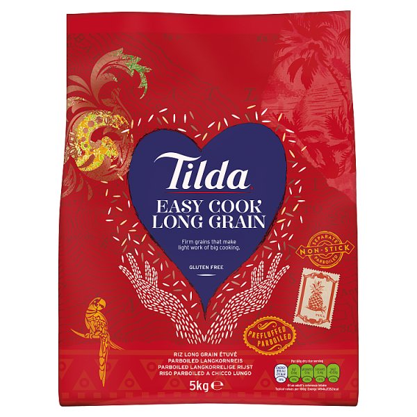 5kg Tilda Easy Cook Long Grain Rice - Bulk Food Ration Storage
