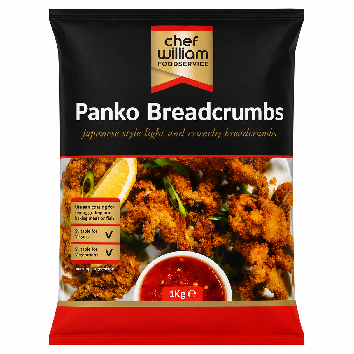 1kg Chef William Foodservice Panko Breadcrumbs - Bulk Food Ration Storage