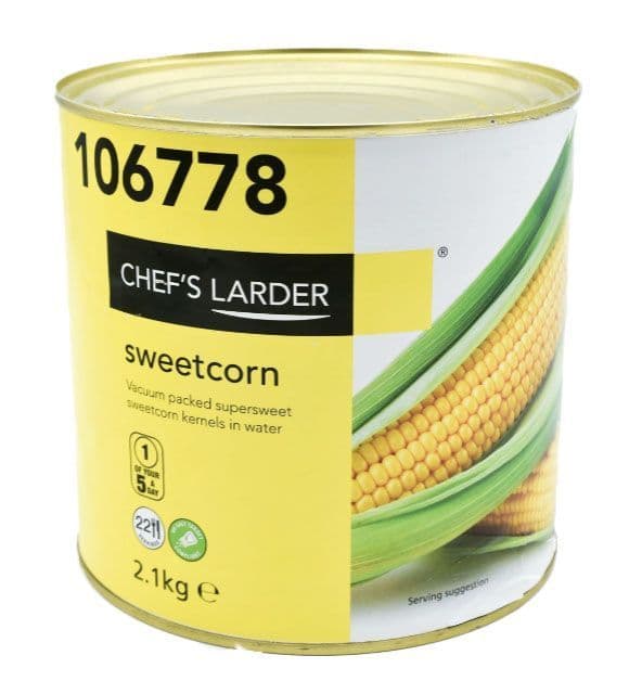 2.1KG Canned Sweetcorn - Bulk Ration Food Storage