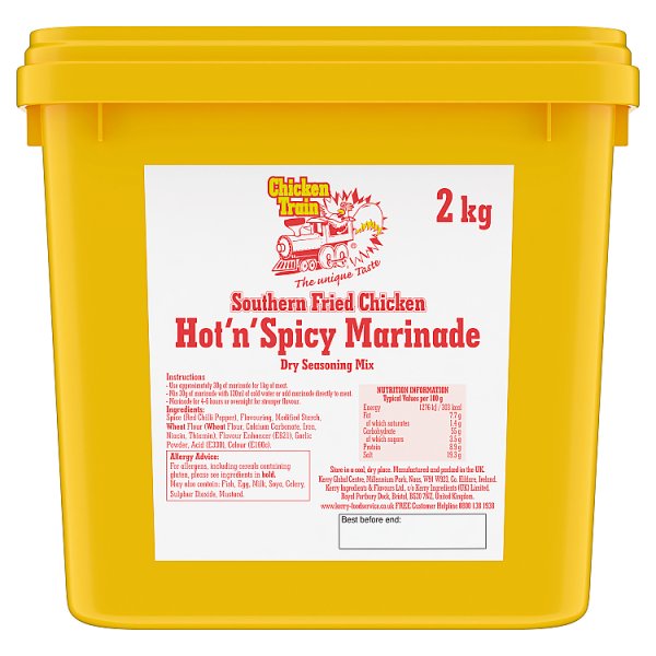 2kg Chicken Train Southern Fried Chicken Hot 'n' Spicy Marinade Dry Seasoning Mix - Bulk Food Ration Storage