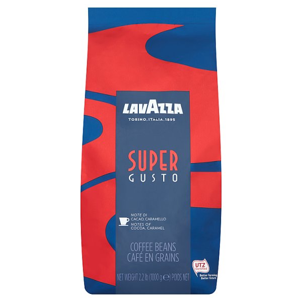 1000g LAVAZZA Super Gusto Coffee Beans - Bulk Food Ration Storage