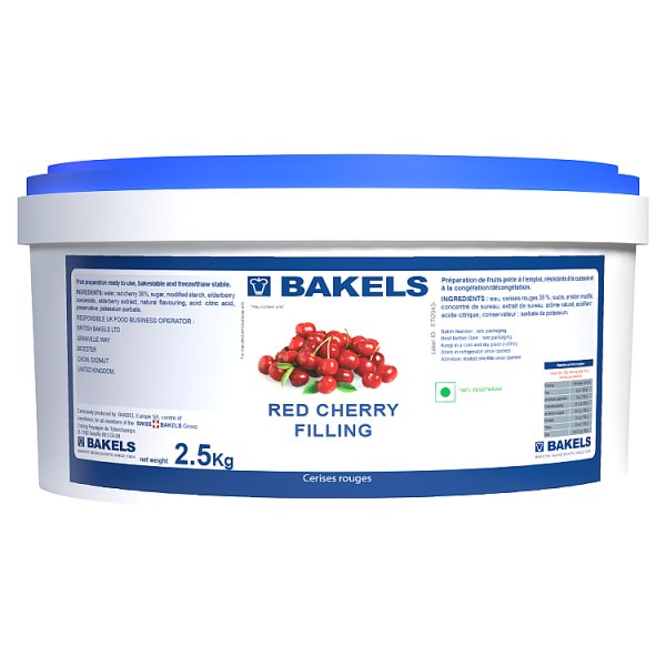2.5kg Bakels Red Cherry Filling - Bulk Food Ration Storage