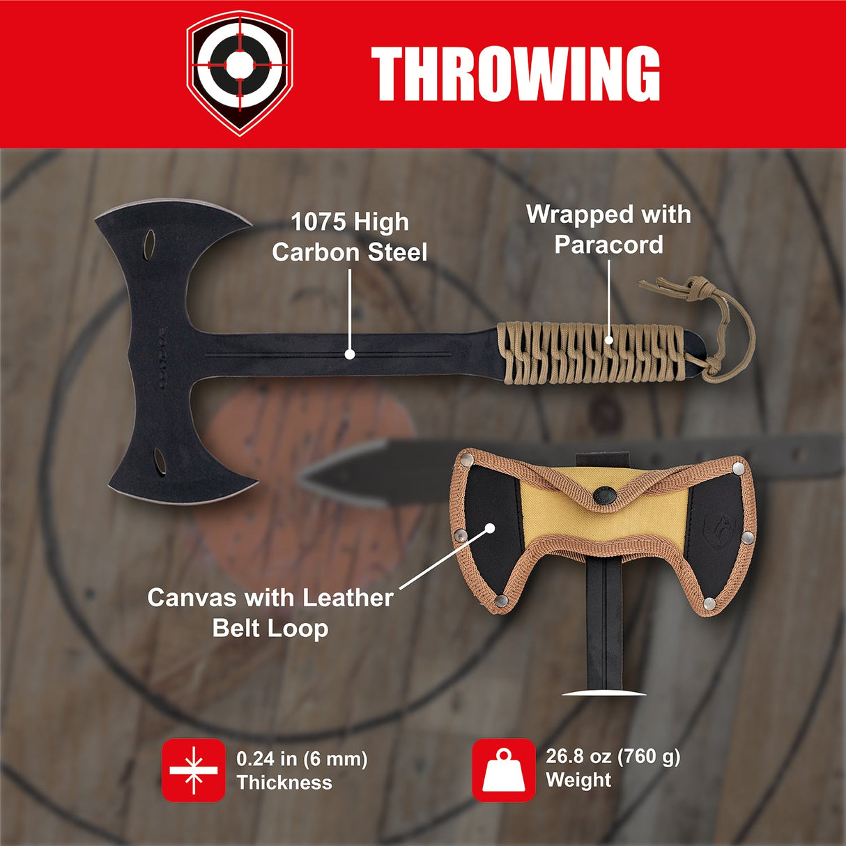 Condor Throwing Axe Double Bit & Canvas Sheath
