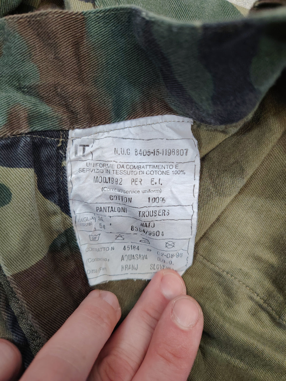 Italian Military Roma 90 Woodland Camo Trousers