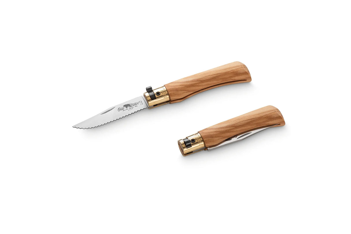 Antonini Old Bear Small Olive Stainless Serrated Folding Knife