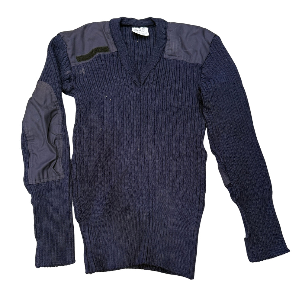 British Military NATO Men's Wool V-Neck Pullover Jumper Sweater