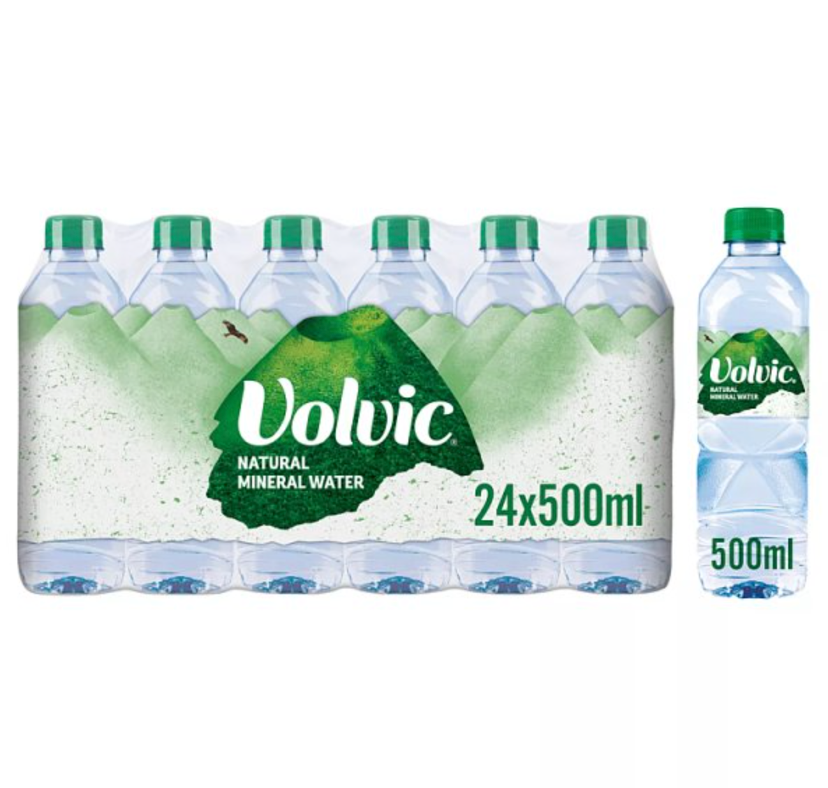 Case of 24 Volvic Natural Mineral Water 500ml