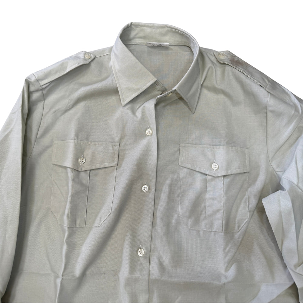 French Military Cream Long Sleeve Shirt