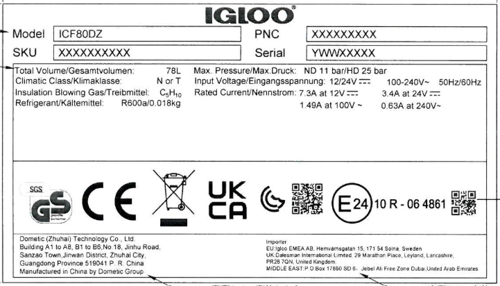 Igloo ICF80 Dual Zone Compressor Cooler Box - Navy Blue