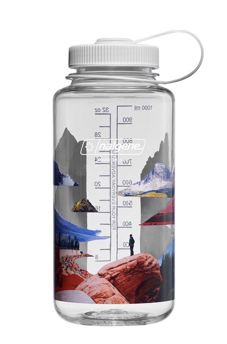 Nalgene 32oz / 1L Sustain Wide Mouth Bottle - Surrealist Mixed Landscapes
