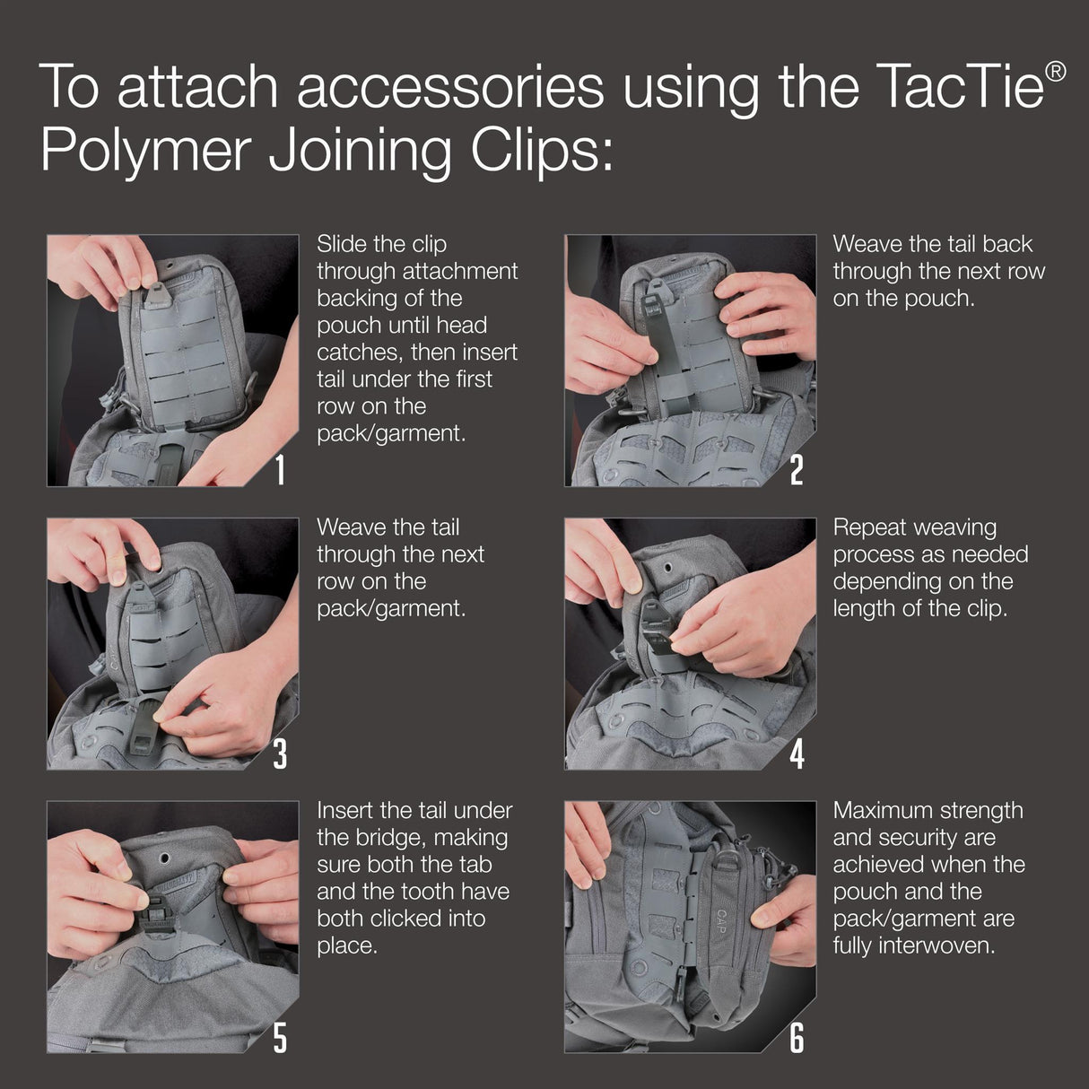 Maxpedition TacTie PJC5 Black Pack of 6