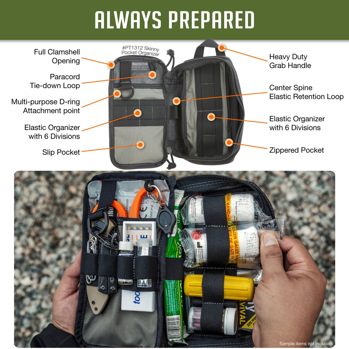 Maxpedition SKINNY Black Pocket Organiser