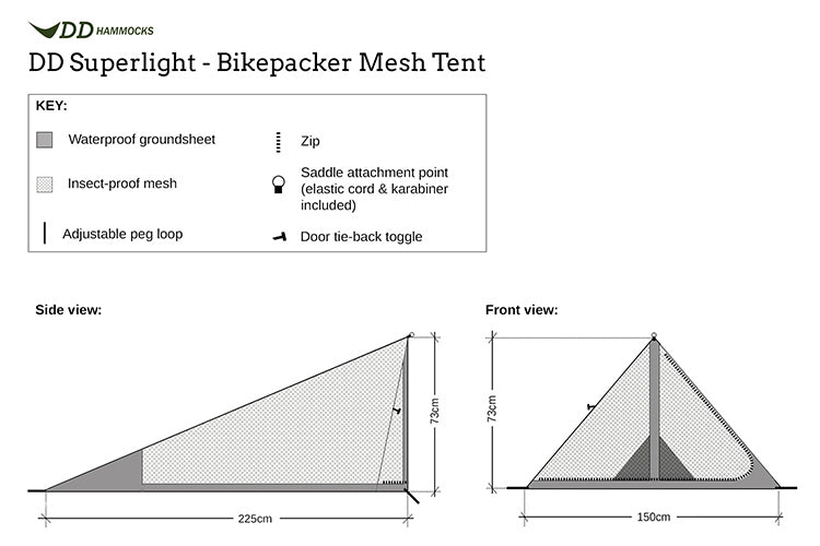 DD Hammocks SuperLight - Bikepacker Mesh Tent