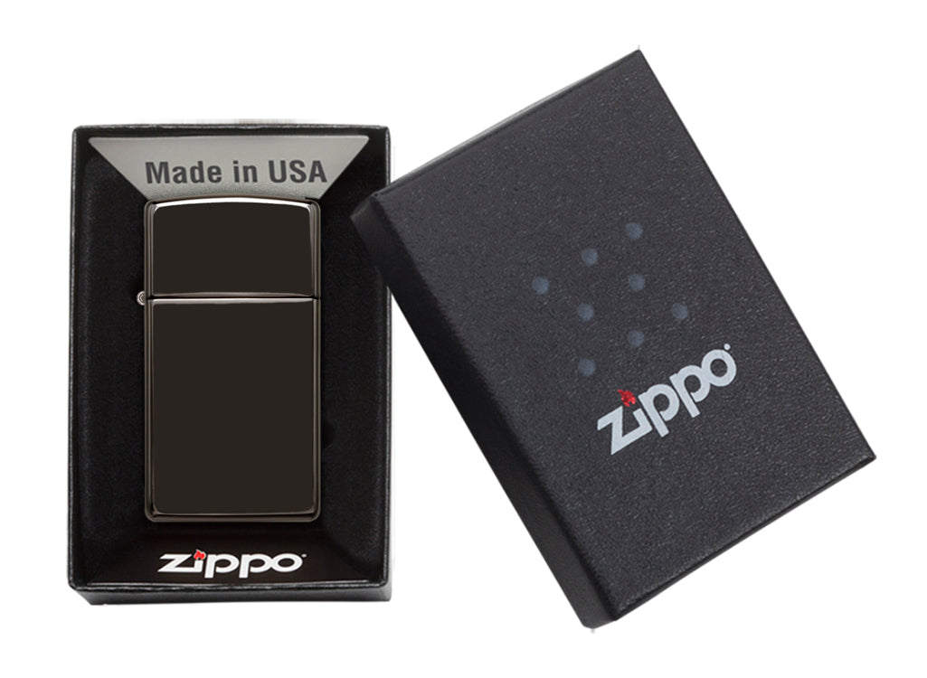 Zippo Slim High Polish Black Lighter