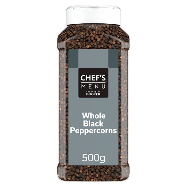 500g Chef's Menu Whole Black Peppercorns - Bulk Food Ration Storage