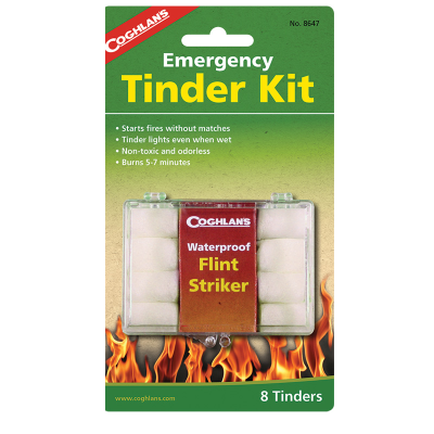Coghlan's Tinder Kit with 8 Pieces of Tinder and 1 Flint Striker