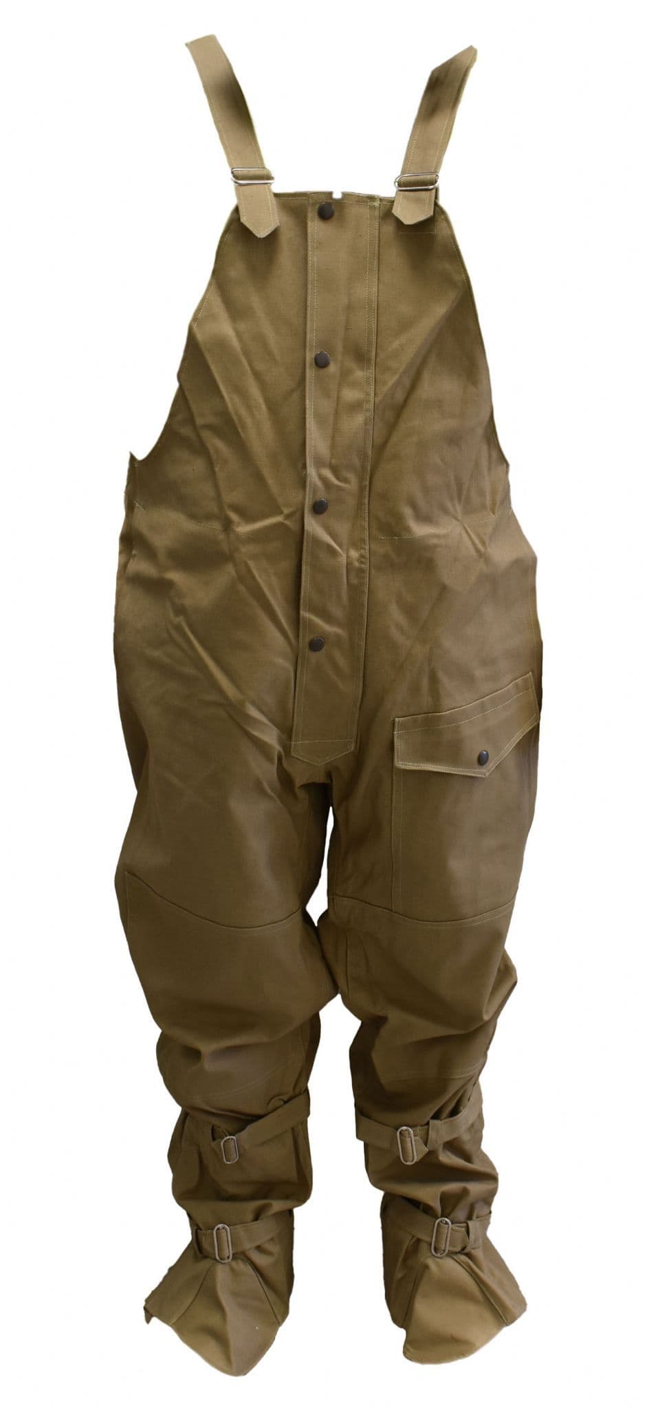 Czech Military Tan Waxed Bib & Brace Cotton Trousers