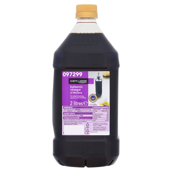 Chef's Larder Balsamic Vinegar of Modena 2 Litre - Bulk Food Ration Storage