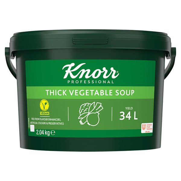2kg Knorr Professional Thick Vegetable Soup 34 Litre - Bulk Food Ration Storage