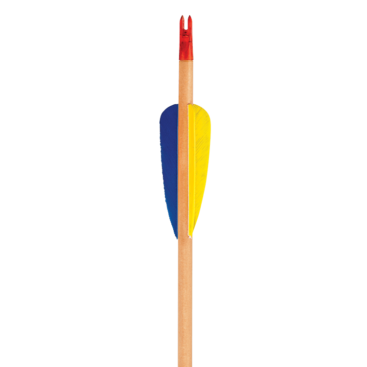 EK Archery Natural Wooden Feather Arrows 28" - Pack of 3