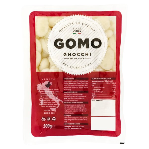 500g Gomo Gnocchi di Patate - Bulk Food Ration Storage