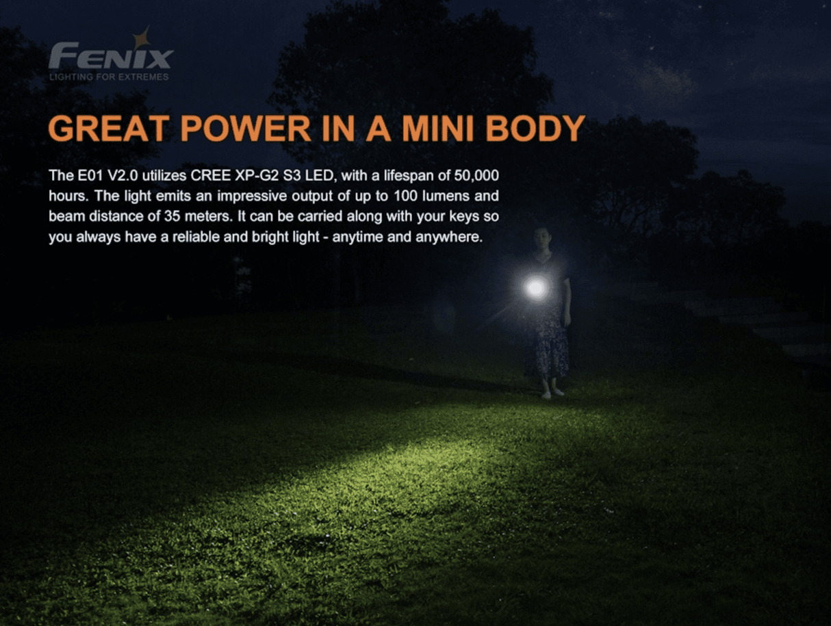 Fenix Torches E01 V2.0 100 Lumen Keychain Torch