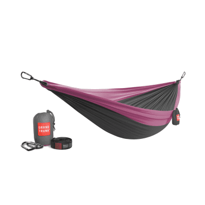 Grand Trunk Double Deluxe Hammock with Straps - Charcoal and Magenta