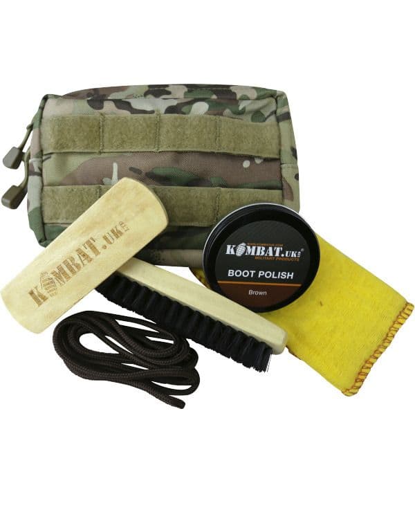 Kombat UK Deluxe Molle Boot Care Kit - Black Polish & Laces