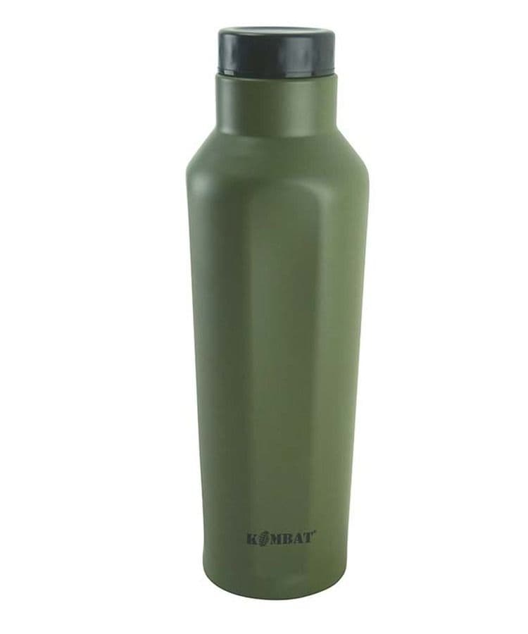 Kombat UK Military 500ml Water Bottle - Stainless Steel - Olive Green