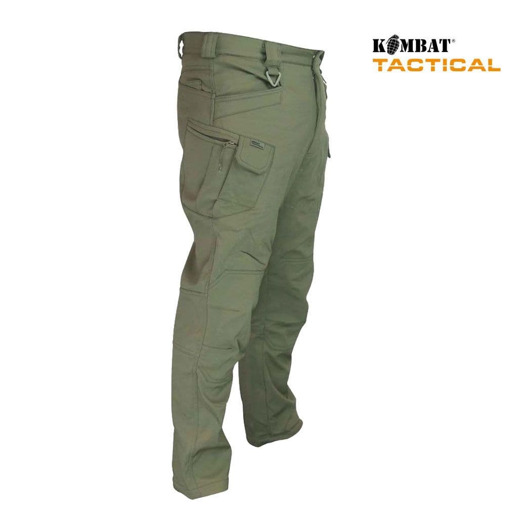 Kombat UK Patriot Tactical Soft Shell Trousers in Olive Green
