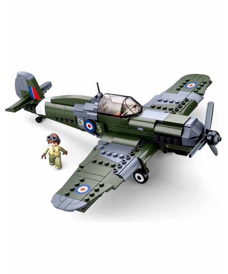 Kombat UK Sluban British RAF Spitfire Building Blocks Set - B0712