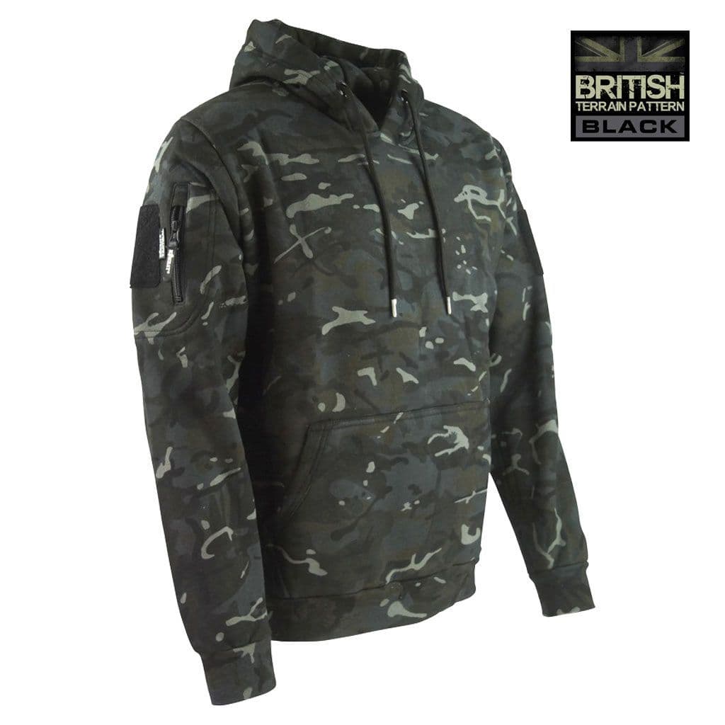 Kombat UK Tactical Hoodie in BLACK BTP Camo