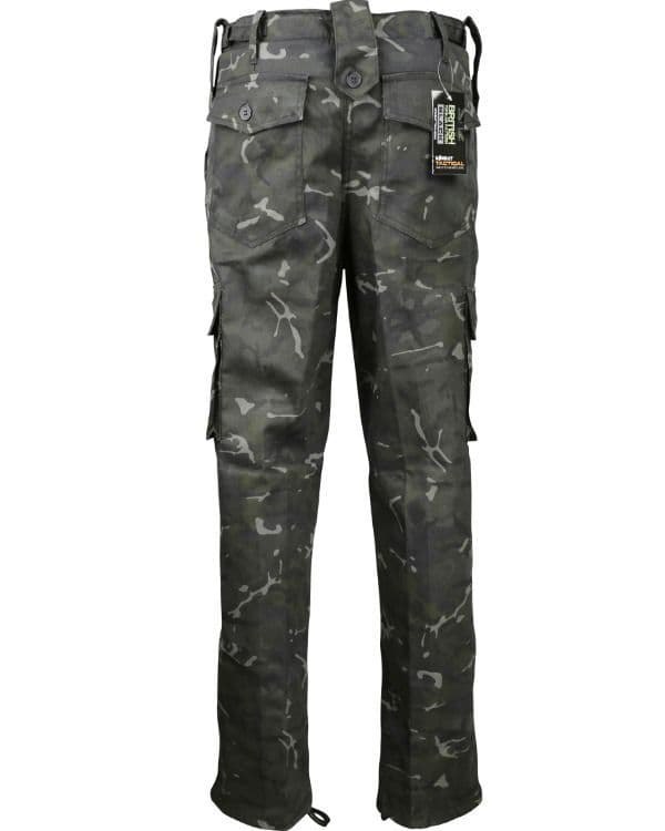 Kombat UK Trousers in Black BTP Camo