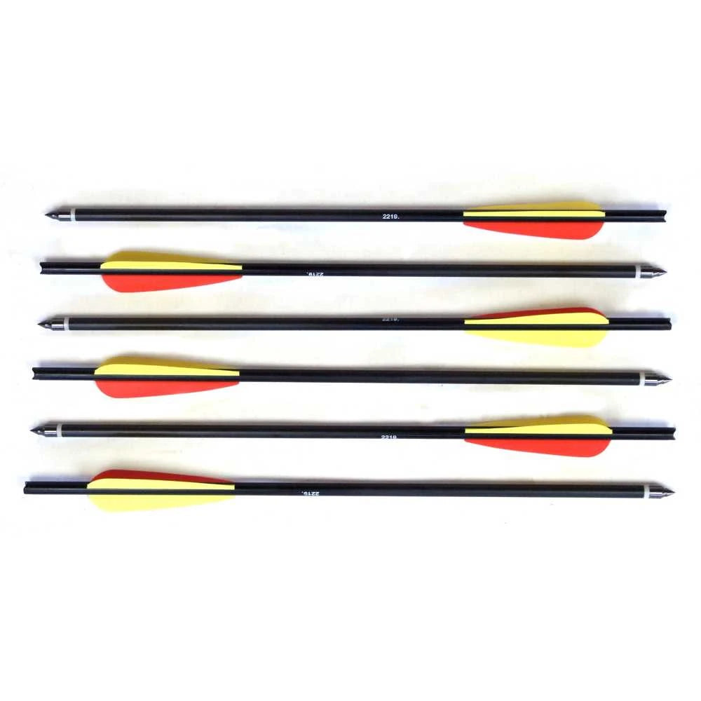 Man Kung 16 Inch Aluminium Crossbow Bolts black - 6-pack (Ø9mm)