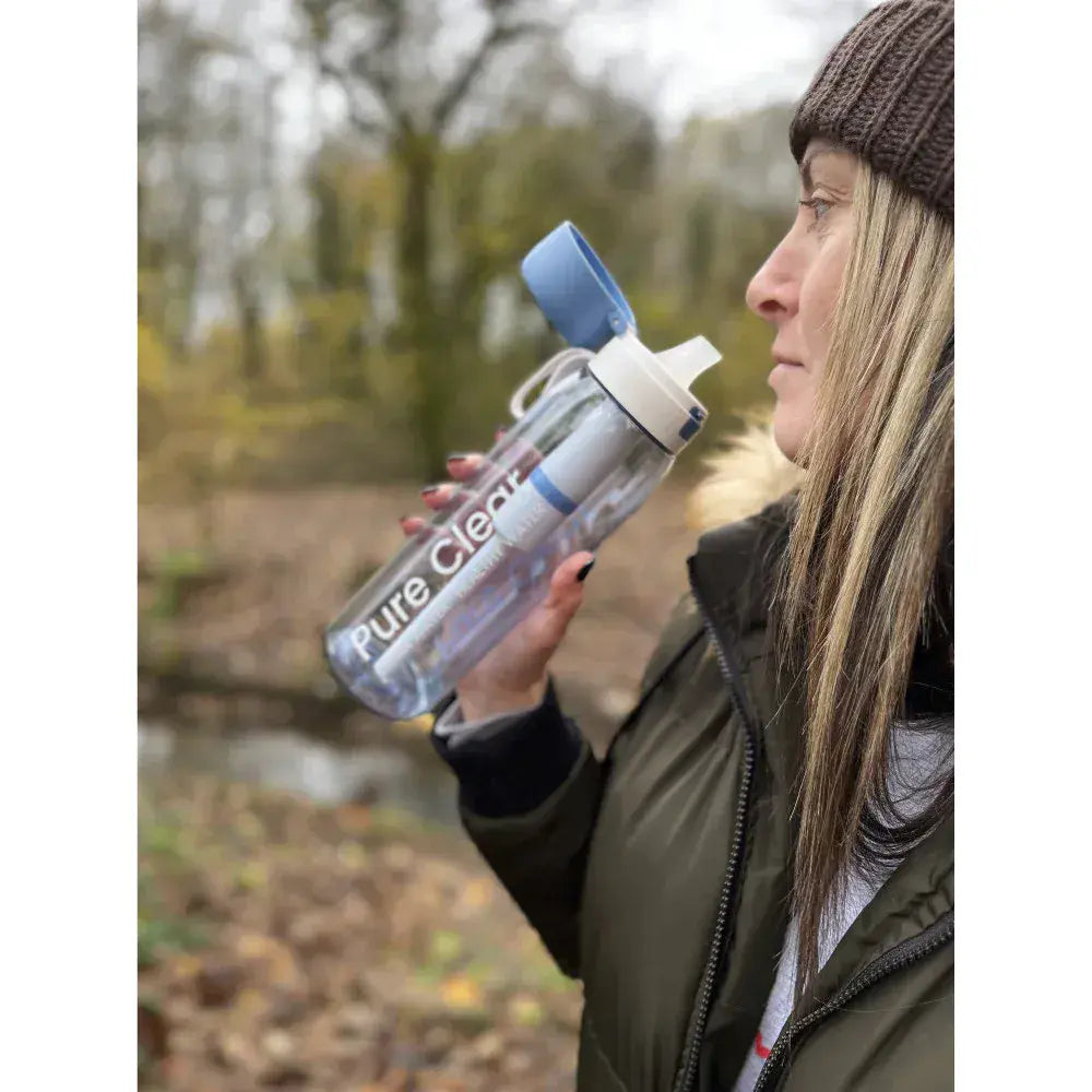 Pure Clear Active Water Filter Bottle - Blue