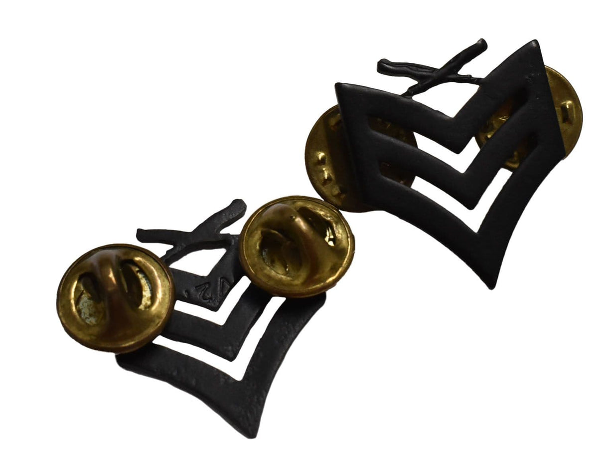US Marine Corps USMC Black Chevron Sergeant Pins - Pair