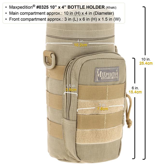 Maxpedition 10" x 4" Black Bottle Holder