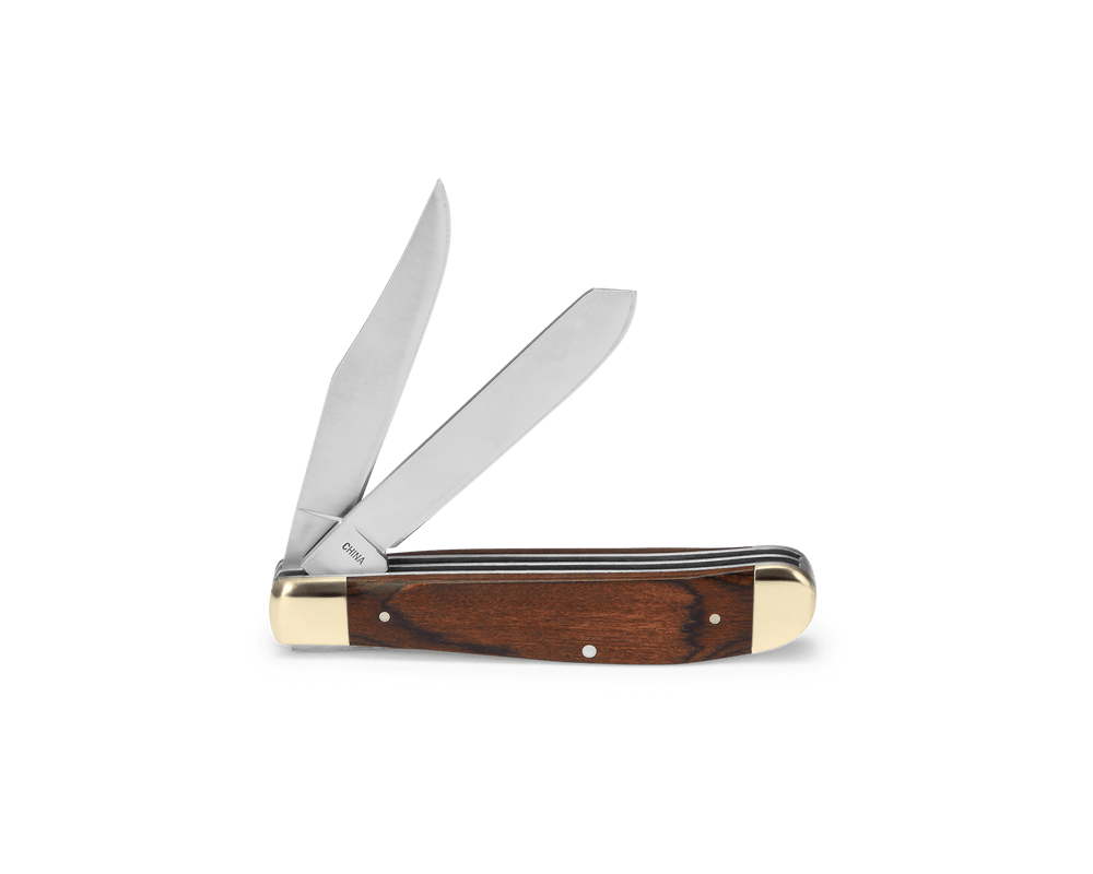 Buck 382 Trapper Folding Lock Knife - Woodgrain