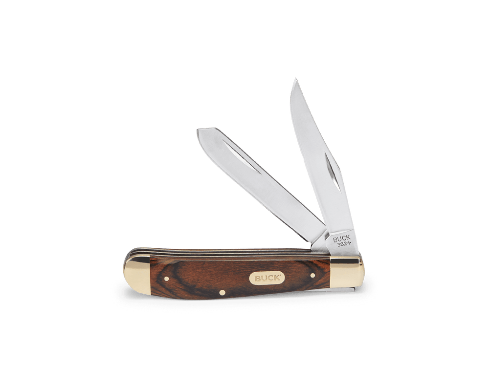 Buck 382 Trapper Folding Lock Knife - Woodgrain