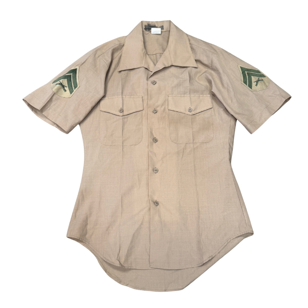 British Military Men's Khaki Quarter Sleeve Shirt Colonial Corp of America