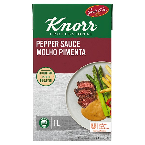 Knorr® Professional Garde d’Or Peppercorn Ready-To-Use Sauce 1 Litre - Bulk Food Ration Storage