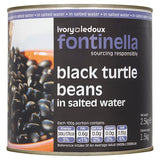 2.5kg Ivorys Ledoux Fontinella Black Turtle Beans in Salted Water - Bulk Food Ration Storage