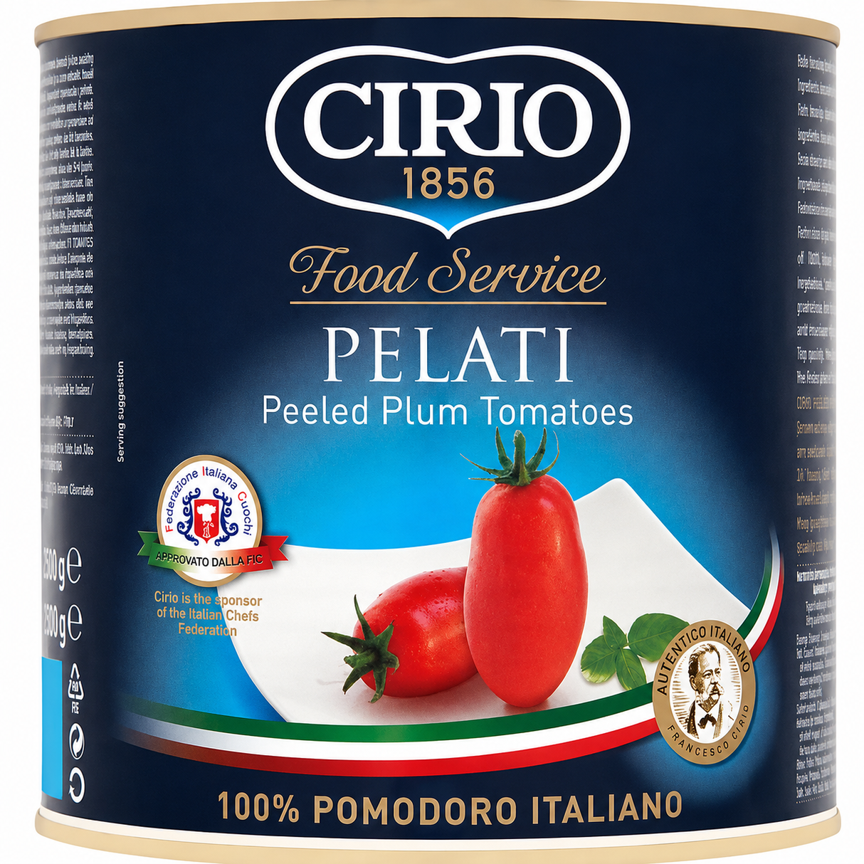 2500g Cirio Food Service Pelati Peeled Plum Tomatoes - Bulk Food Ration Storage