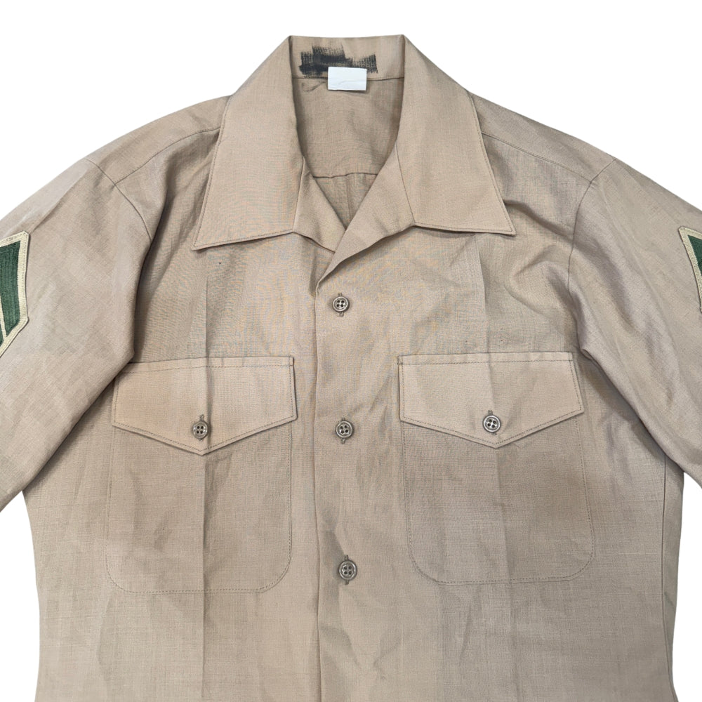 British Military Men's Khaki Quarter Sleeve Shirt Colonial Corp of America