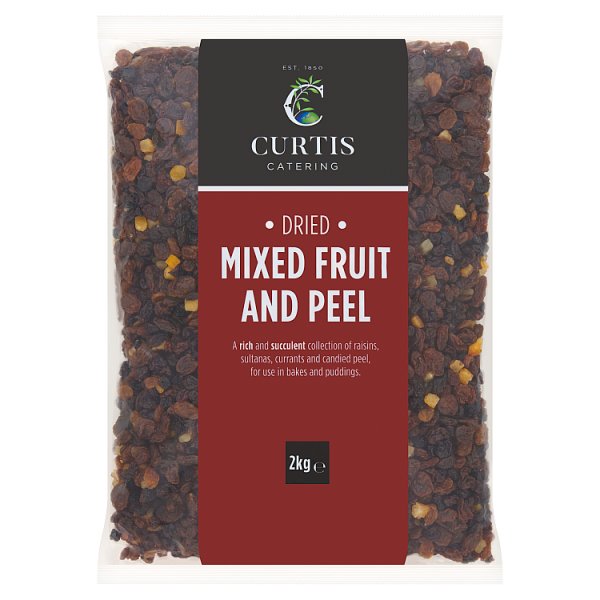 2kg Curtis Catering Dried Mixed Fruit and Peel - Bulk Food Ration Storage