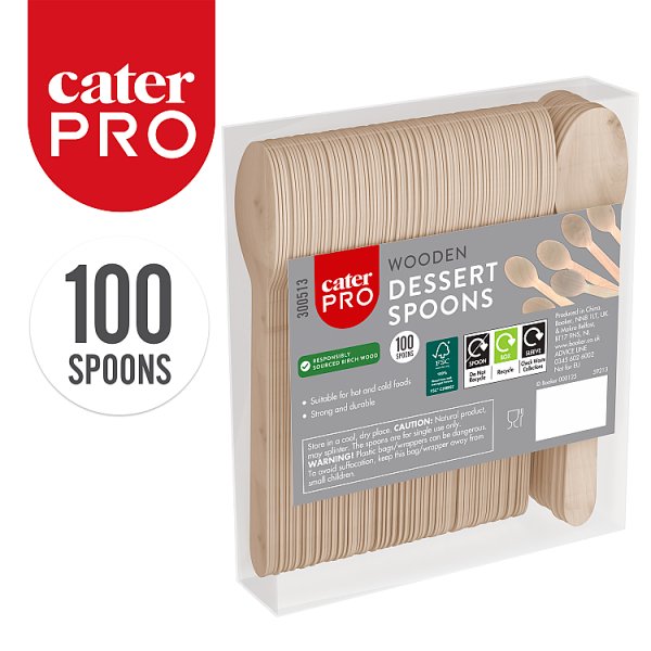 CaterPro 100 Wooden Dessert Spoons