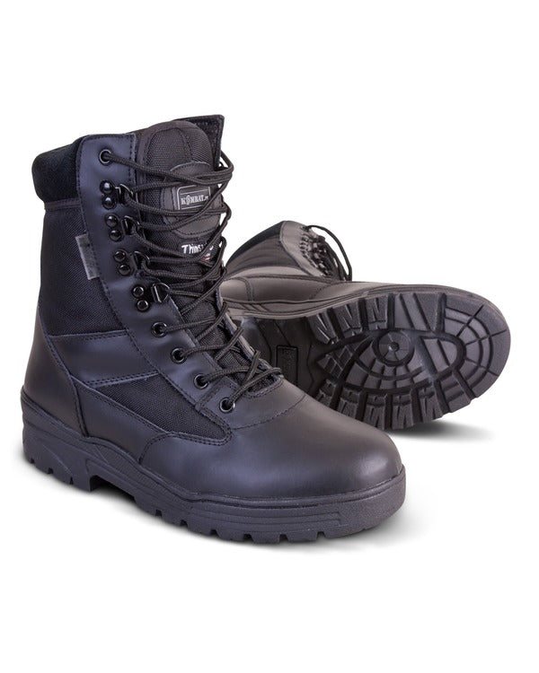 Kombat UK Patrol Boot - Half Leather/Half Nylon - Black - 14