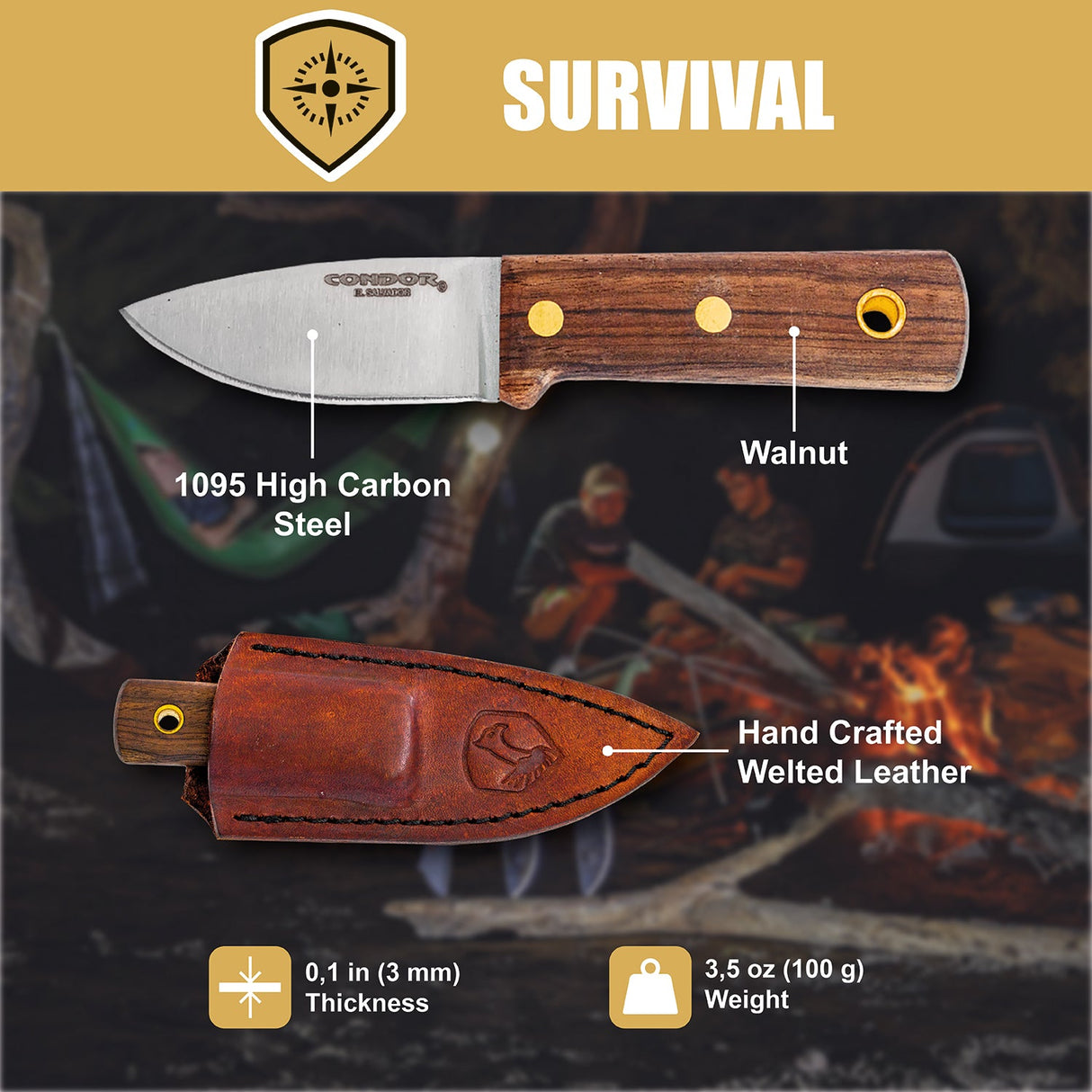 Condor Compact Kephart Fixed Blade Knife