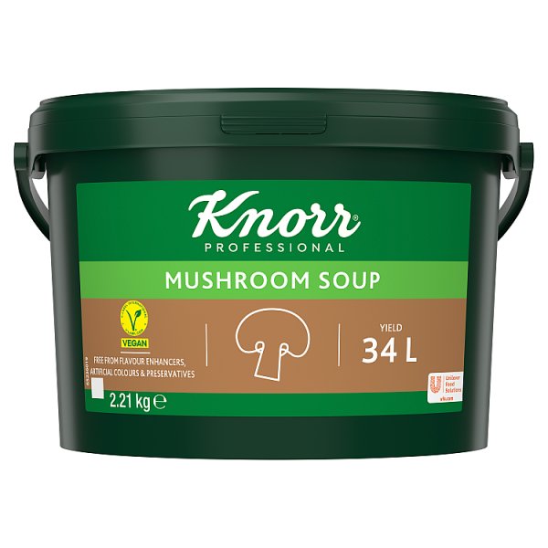 2.21kg Knorr Professional Mushroom Soup Powder 34 Litre - Bulk Food Ration Storage