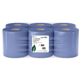 Blue Centrefeed Roll 2 Ply 200 Sheet Blue Roll - 6pk